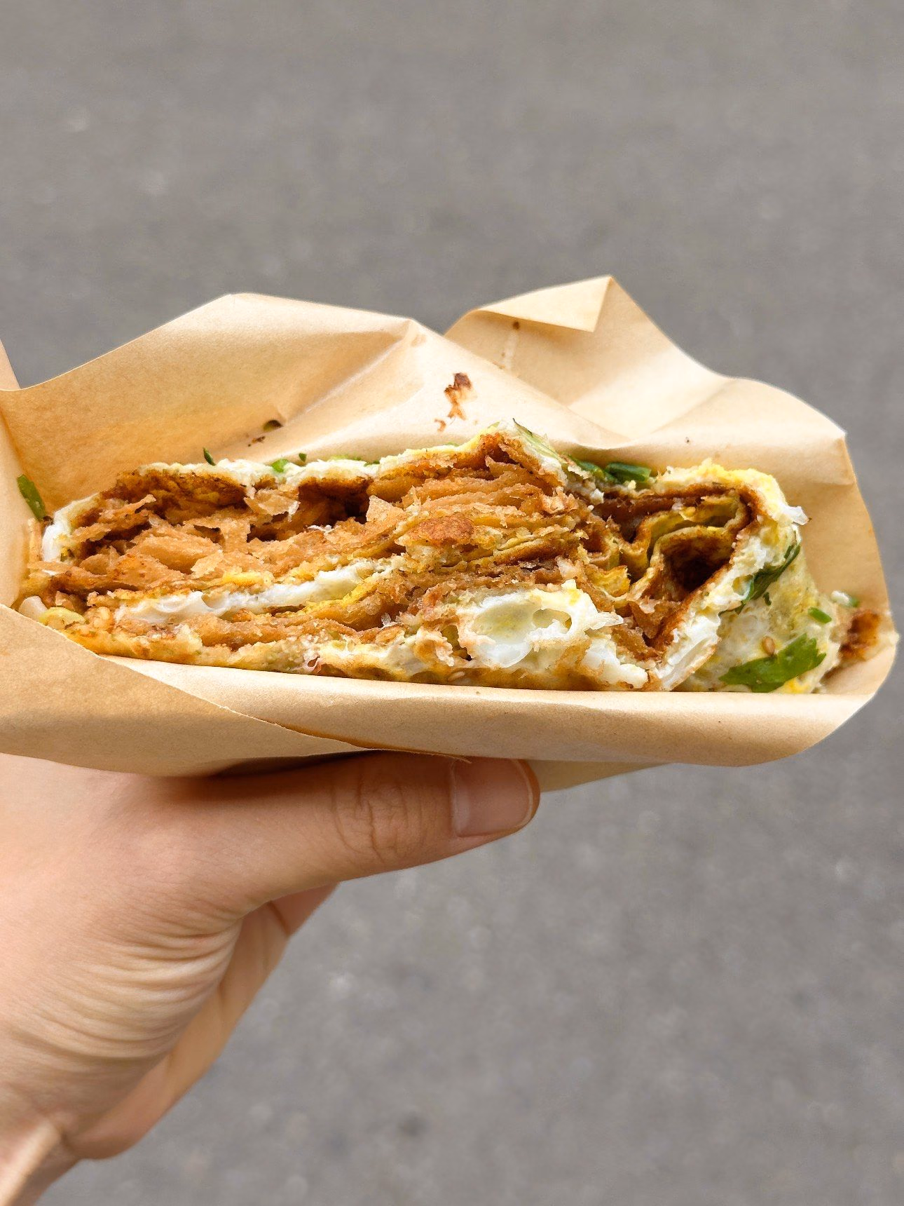 Fresh jianbing — a traditional Chinese breakfast crepe