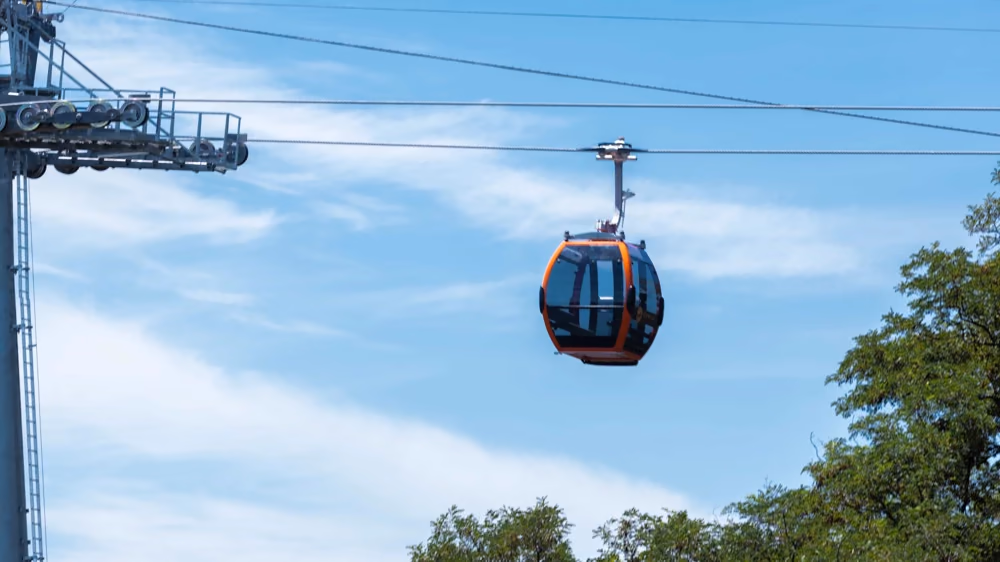 Enclosed cable car at Mutianyu Great Wall