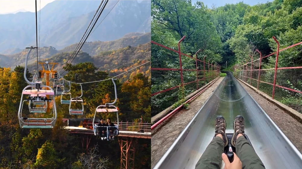 Open-air chairlift at Mutianyu Great Wall