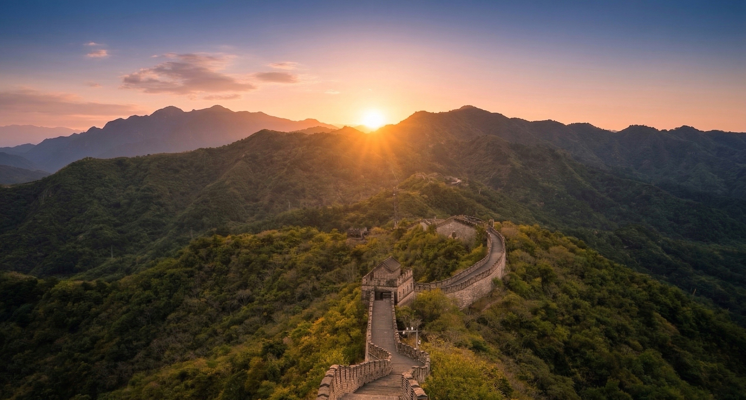 Sunrise over Mutianyu Great Wall