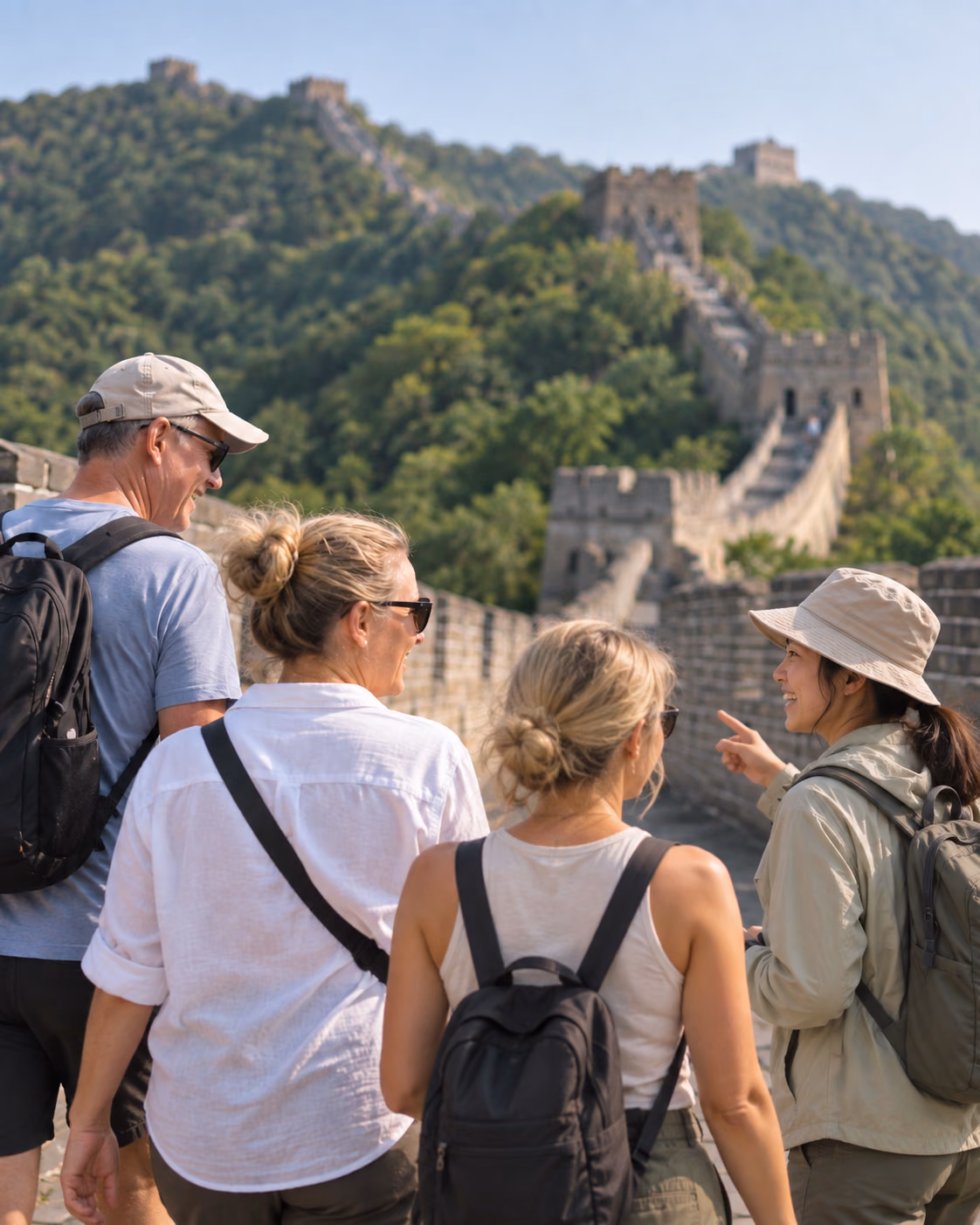 A private guide sharing the Great Wall with guests